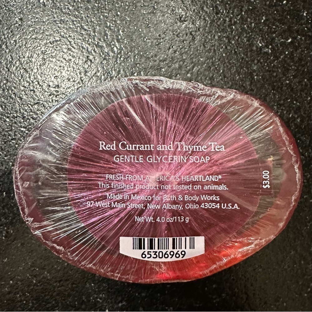 VTG Bath and Body Works Red Current and Thyme Tea glycerin bar soap